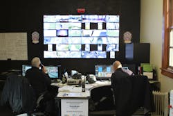While ultra high resolution imagery enhances surveillance and provides multiple benefits for security personnel, the increase in resolution can also pose challenges to the video wall processors and systems behind the monitors. Here operators monitor the grounds of the Statue of Liberty. While ultra high resolution imagery enhances surveillance and provides multiple benefits for security personnel, the increase in resolution can also pose challenges to the video wall processors and systems behind the monitors. Here operators monitor the grounds of the Statue of Liberty.