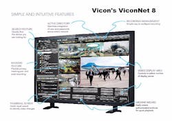 A screenshot of Vicon's new ViconNet 8 VMS software. A screenshot of Vicon's new ViconNet 8 VMS software.