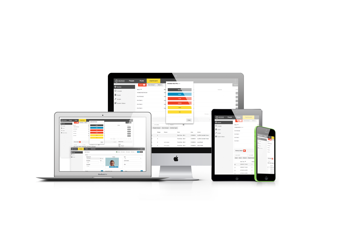 The core benefits of EasyWeb are that it is browser based, simple to use, and can be accessed on a PC, mobile or tablet device with a clean and simple interface. In addition, it can be used by multiple users to simultaneously manage and control the access control system from the site or from the road.