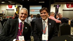 Steve Wagner, President of Mercury and Ron Virden, managing director, electronic access solutions at UTC celebrated 20 years of technology and business collaboration at the Marconi Automotive Museum at ASIS 2015. Steve Wagner, President of Mercury and Ron Virden, managing director, electronic access solutions at UTC celebrated 20 years of technology and business collaboration at the Marconi Automotive Museum at ASIS 2015.