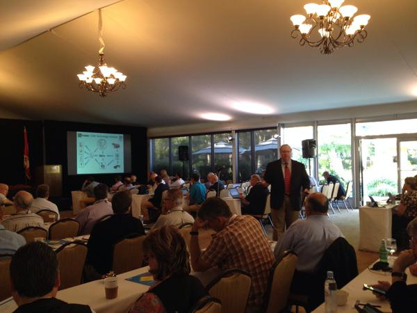 CSAA Executive Director Jay Hauhn addresses attendees on technology trends.