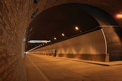 The tunnels, managed by Caltrans who oversees more than 50,000 miles of California's highway and freeway lanes, consist of a single northbound and a single southbound lane approximately 4,200 fee long and 30 feet wide. The tunnels, managed by Caltrans who oversees more than 50,000 miles of California's highway and freeway lanes, consist of a single northbound and a single southbound lane approximately 4,200 fee long and 30 feet wide.