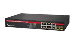 The new ES Series of Web smart PoE+ switches are a cost-effective network switch solution for small- to mid-sized IP-camera surveillance systems. Available in 8-, 16- or 24-port Fast Ethernet PoE+ configurations, the switches meet the need of providing Fast Ethernet ports for IP cameras with GigE ports for NVR/server connections. The new ES Series of Web smart PoE+ switches are a cost-effective network switch solution for small- to mid-sized IP-camera surveillance systems. Available in 8-, 16- or 24-port Fast Ethernet PoE+ configurations, the switches meet the need of providing Fast Ethernet ports for IP cameras with GigE ports for NVR/server connections.