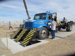 The new HD2055 barricade features an easy-to-install shallow foundation with an environmentally-friendly electromechanical actuator which utilizes a sophisticated cam design that accelerates and de-accelerates the barrier road plate during raising and lowering. The new HD2055 barricade features an easy-to-install shallow foundation with an environmentally-friendly electromechanical actuator which utilizes a sophisticated cam design that accelerates and de-accelerates the barrier road plate during raising and lowering.