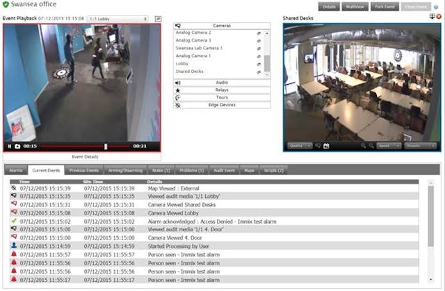 Immix is a video centric software platform designed to receive alarm events. Alarm operators can now view Eagle Eye&rsquo;s video via the SureView Immix user interface, as well as correlate it with alarm events, such as activation of a burglar alarm. Operators can also monitor live video to ensure ongoing safety. The integration was written using the cloud-based Eagle Eye Video API and works as a plug-in to SureView Immix. The integrated solution will appeal to monitoring stations, large corporate organizations, and guard companies.