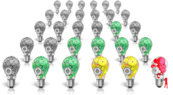 The gray &ldquo;bulbs&rdquo; have yet to be verified, the green ones are trusted, the yellow ones are in process and the red one has a rogue process running in it or is somehow malfunctioning. Although hypothetical, this illustration is very close to reality as LiFi devices currently use the visible light portion of the electromagnetic spectrum to transmit information at very high speeds, and manufacturers are in production with lighting fixtures that also deliver data, video and audio.