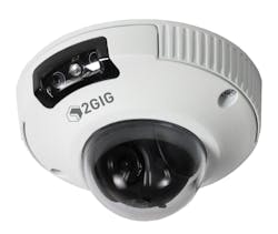 The 2GIG Indoor/Outdoor Mini Dome camera.