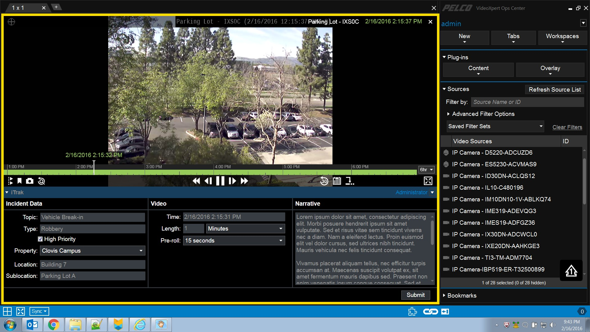 Ideal for multi-site, multi-departmental solutions, iTrak provides users with a centralized platform for incident and risk management. Its intuitive design makes it easy to access comprehensive reporting, profiling, interview management, risk analysis and subject profiling information. With the integration to VideoXpert, users will not only be able to see all related incident data via a single report, they can now link these incidents with supporting video.