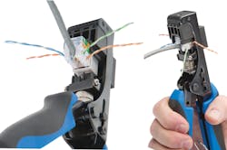 Platinum Tools' Xpress Jack keynote jack termination solution. Platinum Tools' Xpress Jack keynote jack termination solution.