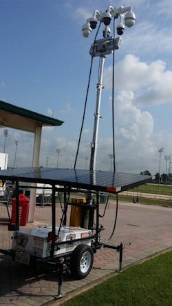 S.E.A.L. Security, of Houston, Texas, will standardize its fleet of mobile security and surveillance trailers using the SentryVMS video management platform from IPVideo Corporation. The trailers feature cameras on a telescoping mount that transmit video via cellular 4G to a monitoring center. S.E.A.L. Security, of Houston, Texas, will standardize its fleet of mobile security and surveillance trailers using the SentryVMS video management platform from IPVideo Corporation. The trailers feature cameras on a telescoping mount that transmit video via cellular 4G to a monitoring center.