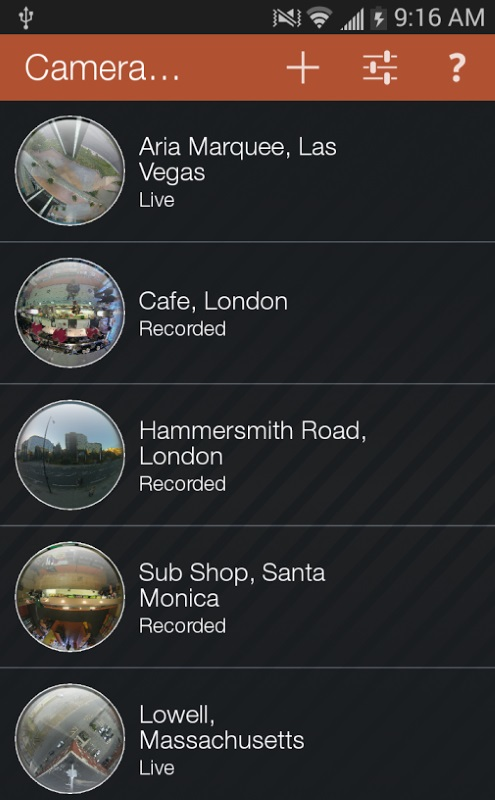 A screenshot of Oncam's new OnVu360 mobile app.