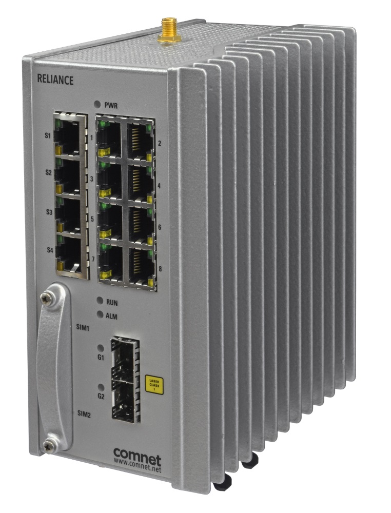 The RLGE2FE16R is ComNet's first Ethernet switch/router that is designed specifically for use in electrical utility substations and switchyards, heavy manufacturing facilities, and as railway track-side electronic equipment.