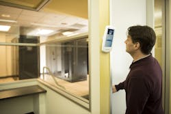 One of the first products to be introduced as a part of SRI International's new SRI Identity business line is the IOM (Identity on the Move) Access Control Tablet, which aims to bring the convenience and functionality of its iris recognition technology to a wide range of commercial security applications. One of the first products to be introduced as a part of SRI International's new SRI Identity business line is the IOM (Identity on the Move) Access Control Tablet, which aims to bring the convenience and functionality of its iris recognition technology to a wide range of commercial security applications.