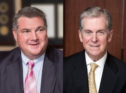 Steve Jones (left), Chief Executive Officer of Universal Services of America, will serve as the CEO of the combined company, and Bill Whitmore (right), CEO of AlliedBarton, will serve as its Chairman of the Board.