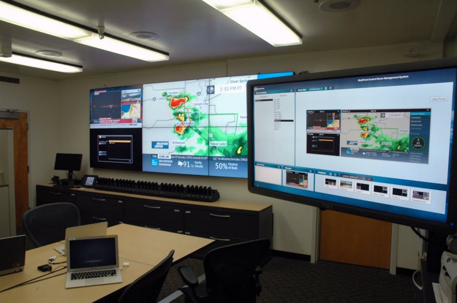 A typical monitoring scenario at UC Berkeley might include display of news and weather, along with VMS surveillance video.