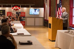 Tom Von Essen, former NYC Fire Commissioner, addresses attendees at the AFA Summit. Tom Von Essen, former NYC Fire Commissioner, addresses attendees at the AFA Summit.