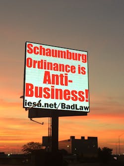 The Illinois Electronic Security Association (IESA) is fighting Schaumburg, Ill.&apos;s new ordinance for mandated government-provided central monitoring, which could set stage for nationwide legal battle.