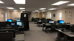 A look inside one of the modular office spaces offered by Agility Recovery. These double-wide units can accommodate up to 48 computer workstations to keep businesses up and running during in the aftermath of a disaster.