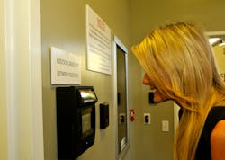 Two Iris ID readers are in place. One is used for customer enrollment, the other for accessing the vault. New customers are enrolled when they rent a box. Two Iris ID readers are in place. One is used for customer enrollment, the other for accessing the vault. New customers are enrolled when they rent a box.