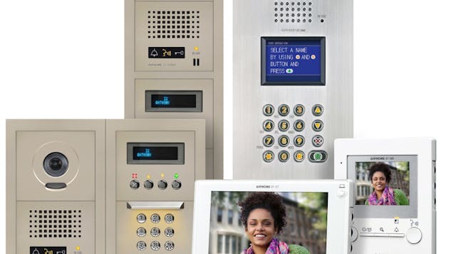 Aiphone Corp. has announced technology upgrades to its most popular product line, the GT Series multi-tenant video entry intercom system. Improved video camera quality in three new video entrance stations make identifying visitors easier and more precise than ever. Two slim-design tenant stations, with either 7- or 3 1/2-inch LCD screens, fit perfectly in apartment and condominium buildings, independent senior living facilities and student housing. A video line out allows the GT Series cameras to securely record lobby video onto a video management system (VMS).