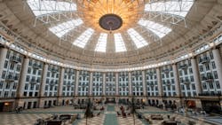 The West Baden Springs Hotel in Indiana recently undertook a lighting project in its atrium that replaced 150 1000-watt bulbs&mdash;which consumed 150,000 watts per hour&mdash;with PoE powered lighting that consumed less than 4,000 watts per hour while providing more light. Every light is connected to an Ethernet switch, and the full-color LED chandelier lighting has programmed color &apos;playlists&apos; that provide color tones to match events of all types.