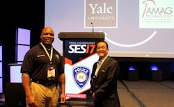 SES Keynote speaker, Yale University, Director of Public Safety and Chief of Police, Ronnell Higgins and AMAG Technology, President, Kurt Takahashi. SES Keynote speaker, Yale University, Director of Public Safety and Chief of Police, Ronnell Higgins and AMAG Technology, President, Kurt Takahashi.