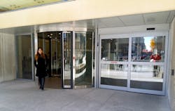 The busy entrances at Mt. Sinai Hospital in Toronto were recently fitted with Boon Edam Duotour automatic revolving doors.
