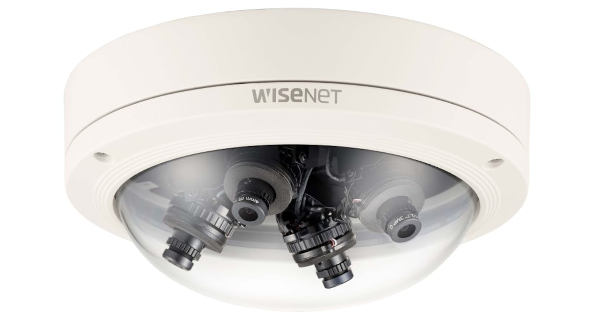 New Wisenet P IP Multi-Directional Cameras are available with 8MP (four 2MP sensors) and 20MP (four 5MP sensors) resolution. The new cameras&rsquo; key features include: motorized varifocal lenses for easy and remote adjustment; built in license-free video analytics; high frame rates of 60fps (8MP) and 30fps (20MP); and 120dB Wide Dynamic Range (WDR) for highly contrasted lighting environments. Hanwha&rsquo;s new IP multi-directional, multi-sensor cameras will be available in July of this year. The new Wisenet HD+ AHD Multi-Directional Camera features 8MP (four 2MP sensors) resolution. Features include: 100 dB WDR, Magnetic camera mounting, HLC, and True Day/Night.