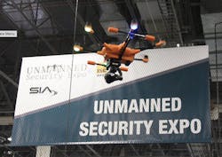 Drones patrolled the skies above the first ever Unmanned Security Expo at ISC West.