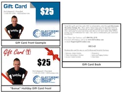 Here's what a gift card could look like. Be sure to use very heavy card stock to take advantage of haptic sensation. Here's what a gift card could look like. Be sure to use very heavy card stock to take advantage of haptic sensation.