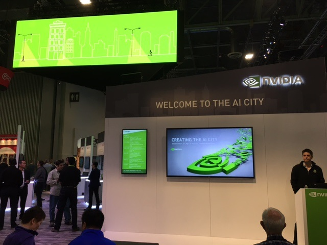 A view inside the NVIDIA booth at ISC West 2017.