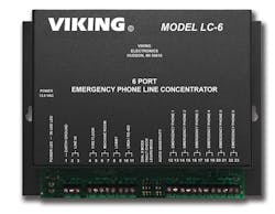 The LC-6 Line Concentrator from Viking Electronics allows six emergency phones to share a single analog phone line.