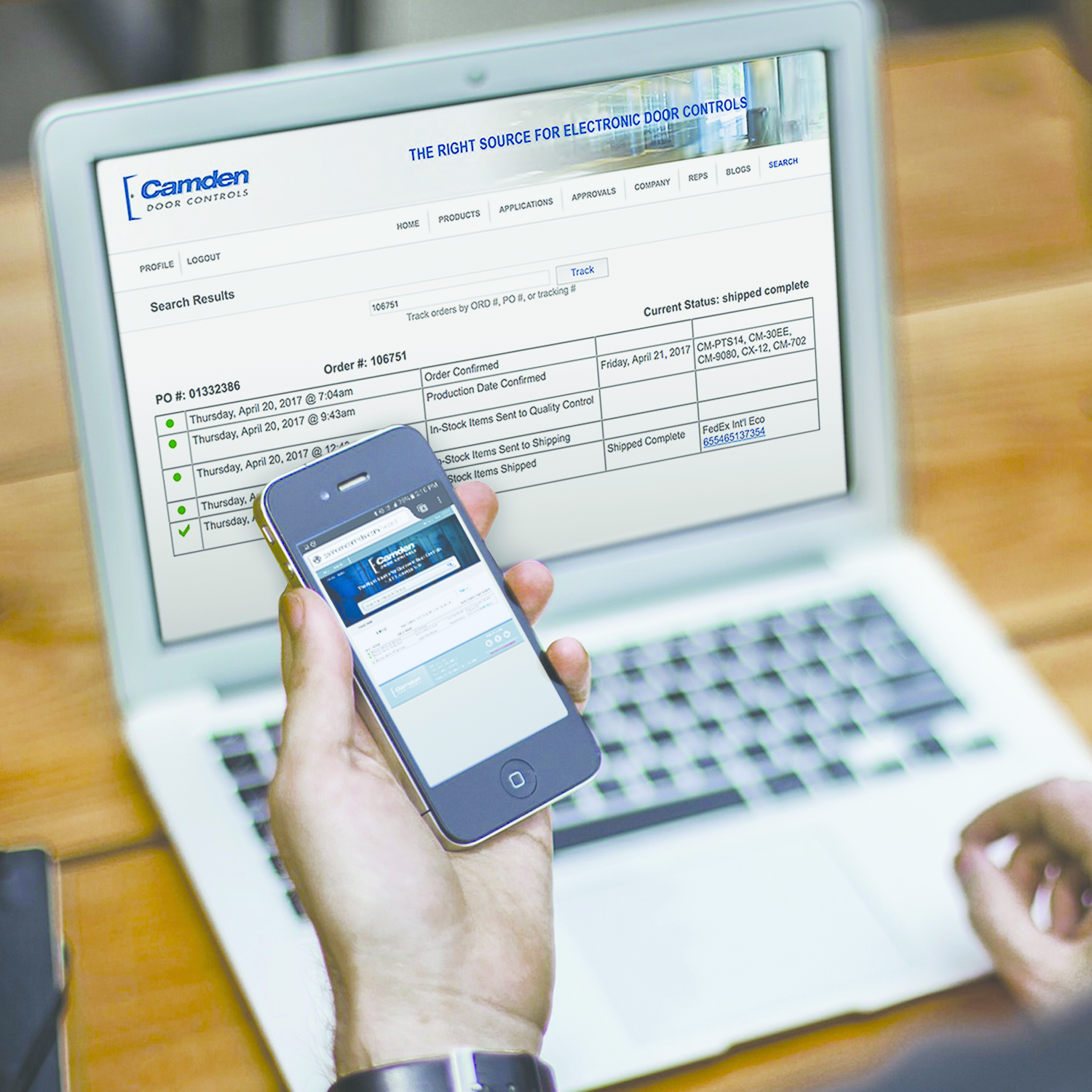 'Camden's new Web Site Order Tracking System is an important initiative that I believe is really important to customers, and its way beyond anything our competitors are doing.' says David Price, Marketing Manager, Camden Door Controls.