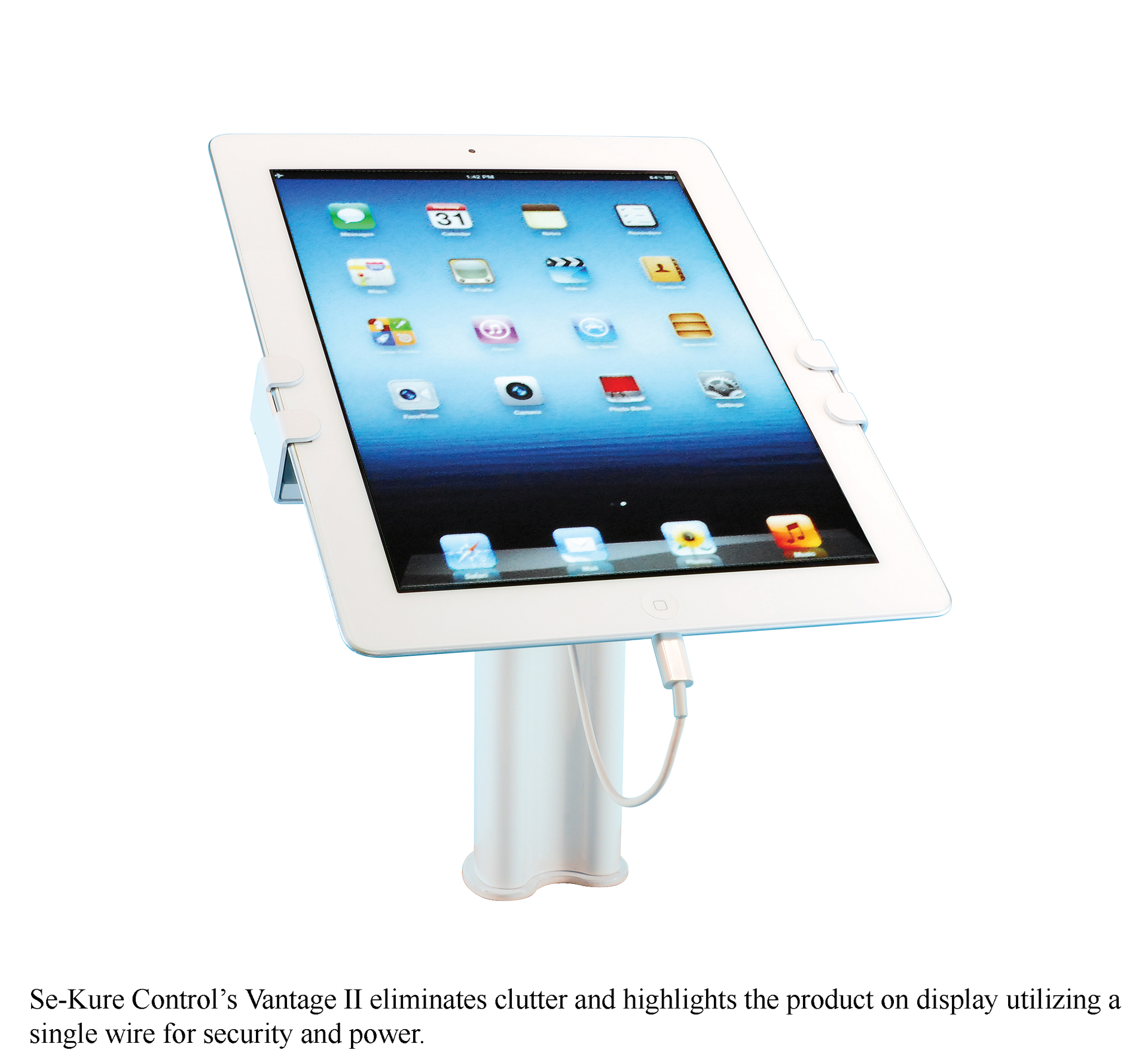 Se-Kure Controls' Vantage II eliminates clutter and highlights the product on display utilizing a single wire for security and power.