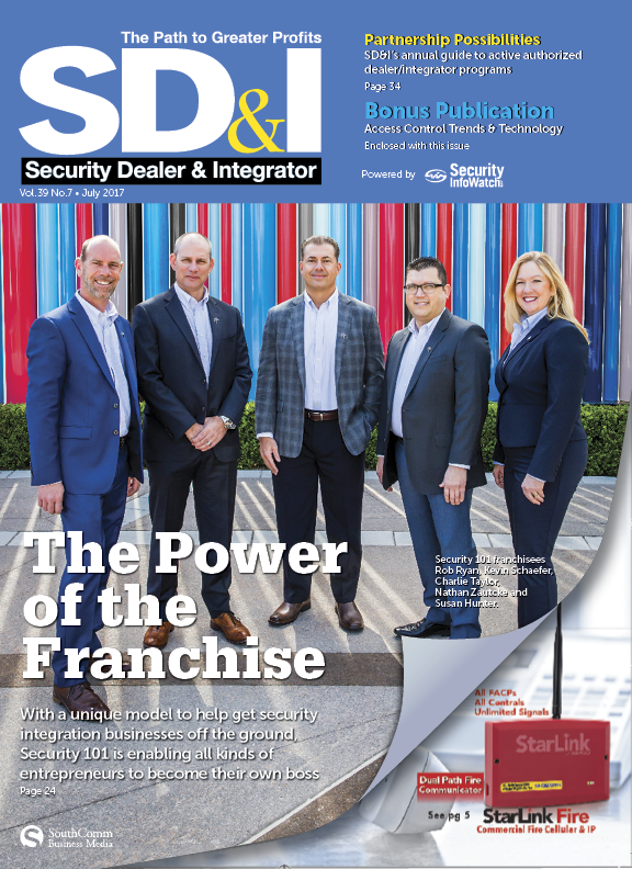 SD&I July 2017 Cover Story: With a unique model to help get security integration businesses off the ground, Security 101 is enabling all kinds of entrepreneurs to become their own boss.