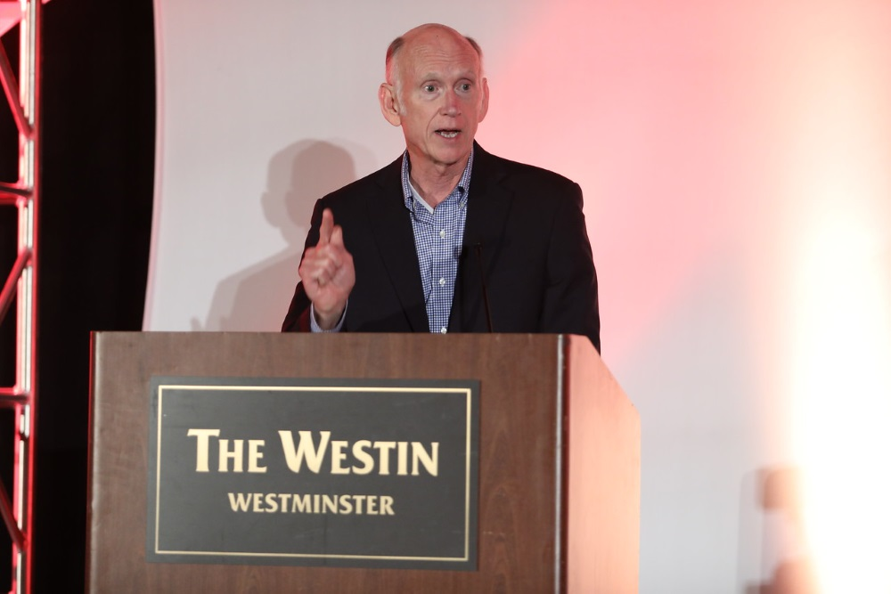 Bill Bozeman, CEO of PSA Security Network, addresses attendees at the recent TEC conference in Westminster, Colo.