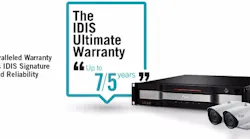 In a landscape with average industry warranties ranging from three to five years, the new IDIS Ultimate Warranty extends the company’s standard warranties for recorders from three to five years, while adding additional extensions of the manufacturer’s guarantees for its latest-generation technologies by two years, bringing the warranty for IDIS’s H.265 network video recorders (NVRs) and multi-format HD-TVI IDIS DirectCX TVRs to an unprecedented seven years.