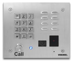 Viking Electronics&apos; vandal resistant K-1775-IP is an all-in-one VoIP entry phone system.