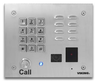 Viking Electronics&apos; vandal resistant K-1775-IP is an all-in-one VoIP entry phone system.