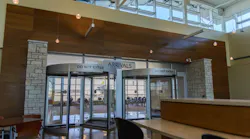 Manhattan Regional Airport in Kansas relies on Boon Edam Tourlock 120S one-way security revolving doors to keep its passenger hold room fully secure.