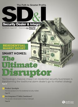 SD&I's Aug. 2017 cover story examines how technology’s massive impact on residential security businesses is transforming the traditional alarm dealer’s go-to-market strategy SD&I's Aug. 2017 cover story examines how technology’s massive impact on residential security businesses is transforming the traditional alarm dealer’s go-to-market strategy