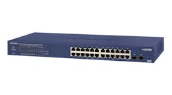 The NETGEAR 24-Port Gigabit PoE+ Smart Managed Pro Switch with 2 SFP ports (GS724TPv2) offers configurable L2 network features like VLANs and PoE operation scheduling, enabling SMB customers to deploy PoE-based VoIP phones and IP surveillance. The NETGEAR 24-Port Gigabit PoE+ Smart Managed Pro Switch with 2 SFP ports (GS724TPv2) offers configurable L2 network features like VLANs and PoE operation scheduling, enabling SMB customers to deploy PoE-based VoIP phones and IP surveillance.