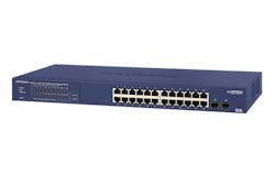 The NETGEAR 24-Port Gigabit PoE+ Smart Managed Pro Switch with 2 SFP ports (GS724TPv2) offers configurable L2 network features like VLANs and PoE operation scheduling, enabling SMB customers to deploy PoE-based VoIP phones and IP surveillance. The NETGEAR 24-Port Gigabit PoE+ Smart Managed Pro Switch with 2 SFP ports (GS724TPv2) offers configurable L2 network features like VLANs and PoE operation scheduling, enabling SMB customers to deploy PoE-based VoIP phones and IP surveillance.
