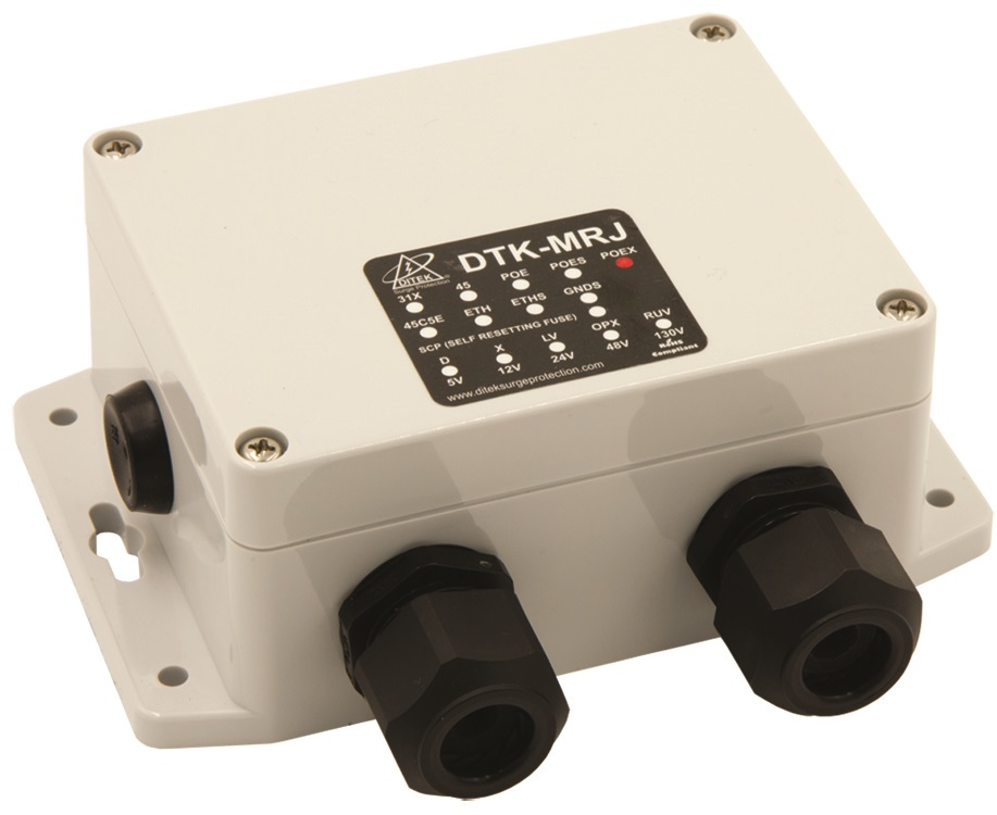 DITEK's DTK-MRJPOEX surge protector for Ethernet cabling.