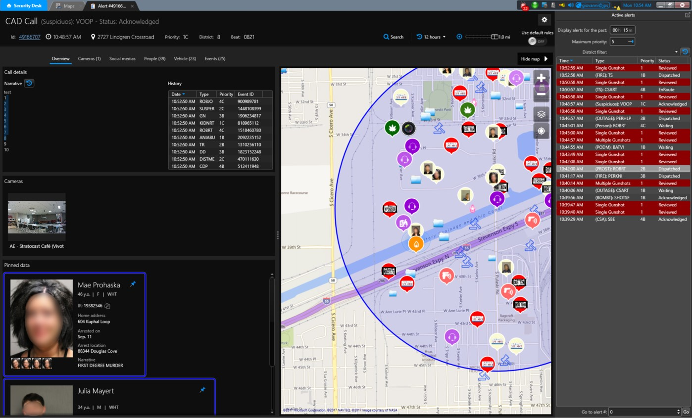 Genetec Citigraf, is it's newest public safety decision support system which combines the data and information of disparate sensing systems to generate a clearer, unified image for better situational awareness.