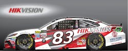 Hikvision and Vector Security recently co-sponsored Brett Moffit&rsquo;s No. 83 Camry during the Oct. 1 NASCAR Monster Energy Cup Series race at Dover International Speedway.