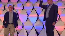 Axis co-founder Martin Gren and VP Americas Fredrik Nilsson on stage at the 2017 Axis Connect & Converge Conference in Seattle.