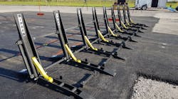The FBM flat drive-over folded barrier is a multipurpose, portable, fast, effective anti-ram vehicle barrier.