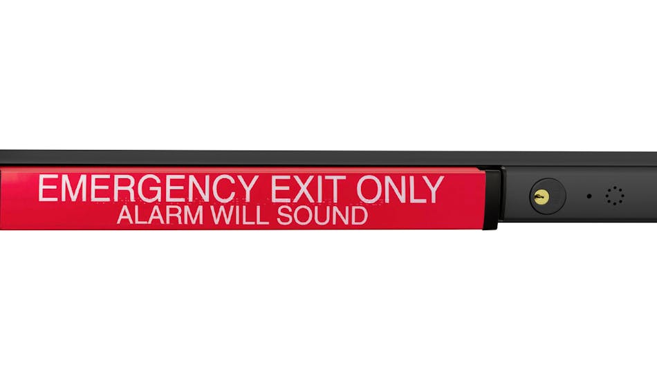The Yale 6000 Series Exit Device with A-ALR emergency exit option has a highly durable aluminum rail design with ANSI/BHMA Grade 1 certification.
