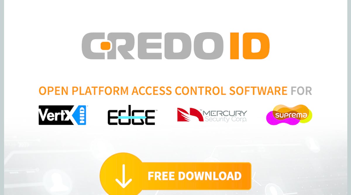 Midpoint Security introduces a free edition of CredoID access control software, compatible with HID VertX controllers, Edge IP readers, Mercury Controllers, Suprema biometric IP and wireless Aperio locks by Assa Abloy.